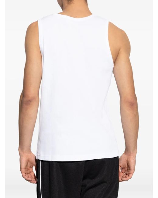 Lacoste White Ribbed-Knit Top for men