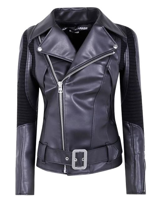 Junya Watanabe Black Buckle-Detail Biker Jacket