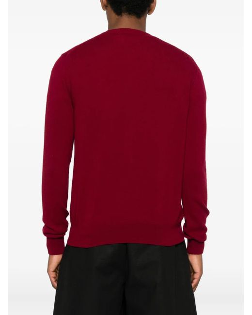 COMME DES GARÇONS PLAY Red Heart-Emblem Rhinestone-Embellishment Cardigan