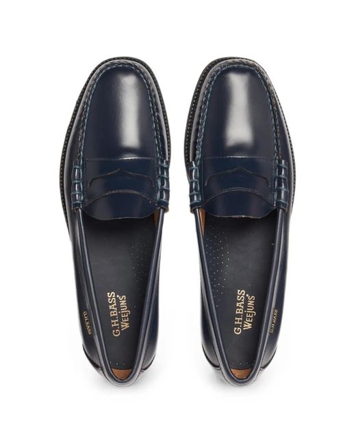 G.H.BASS Blue Weejuns Larson Flag Loafers for men