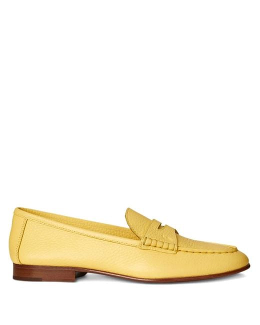 Polo Ralph Lauren Yellow Pebbled-Leather Loafers