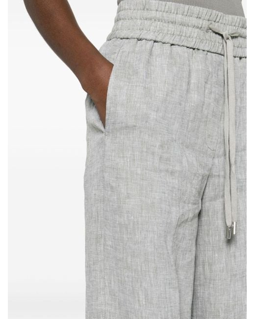 Peserico Gray Linen Trousers