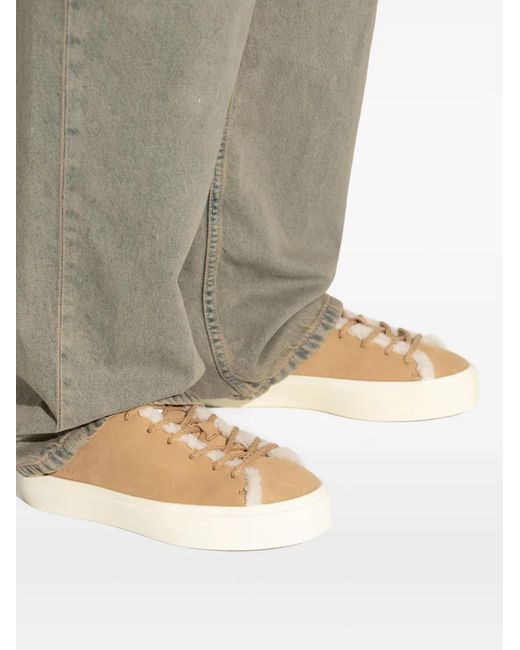 Inuikii Brown Shearling-Trimmed Suede Sneakers