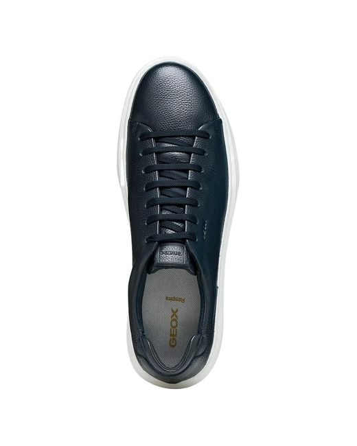 Geox Blue Deiven Textured Lace-Up Sneakers for men