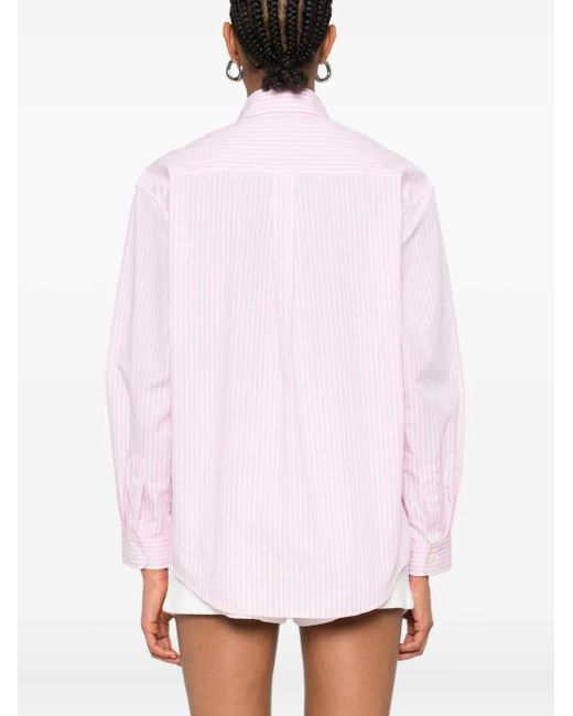 Sporty & Rich Pink Striped Cotton Shirt