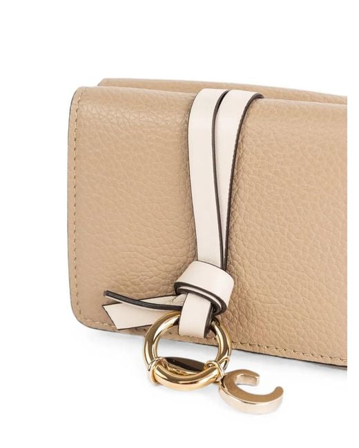 Chloé Natural Small Alphabet Trifold Leather Wallet