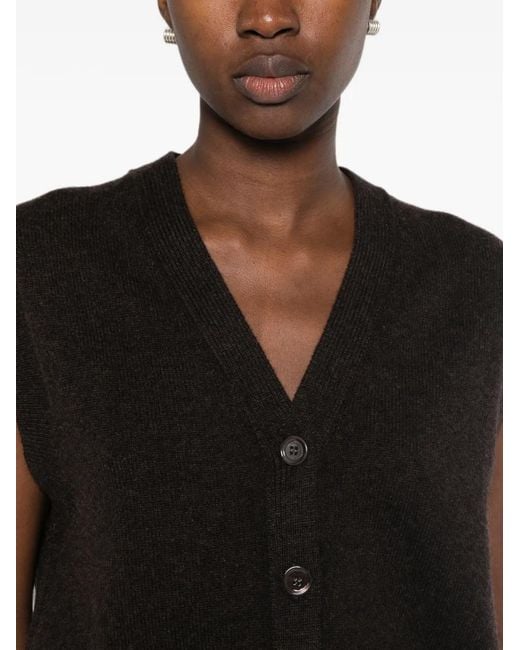 Bompard Black V-Neck Sleeveless Cardigan