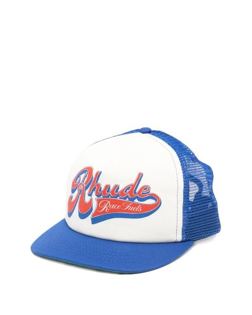 Rhude Blue Logo-Detail Trucker Cap for men