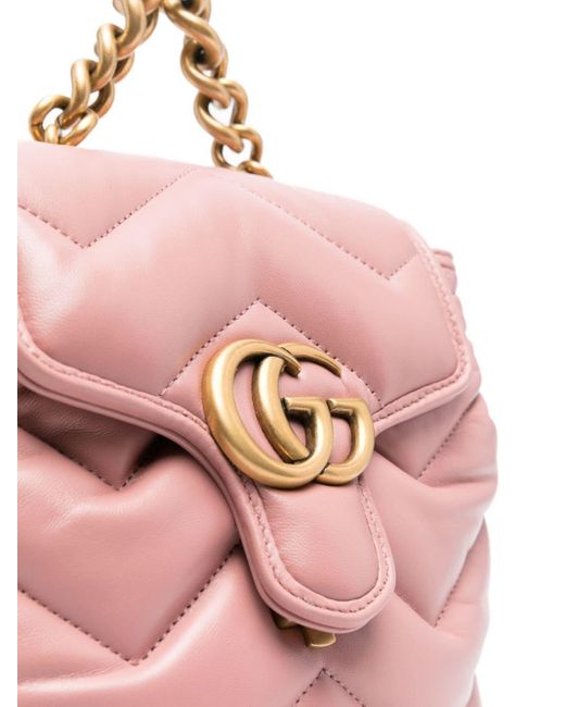 Mochila con logo GG Marmont Gucci de color Pink