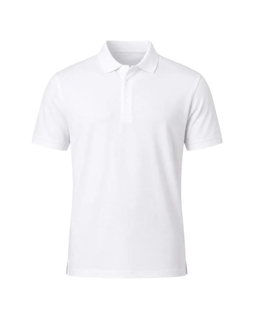 Handvaerk White Jersey-Texture Polo Shirt for men