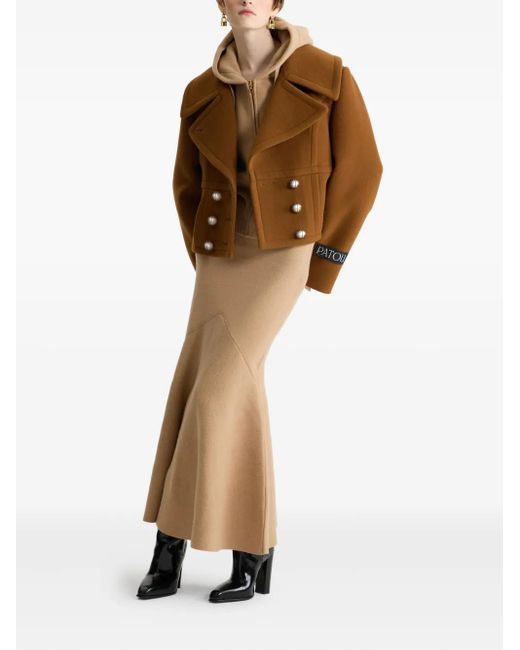 Patou Brown Double-Breasted Wool Jacket