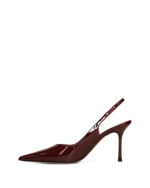 Castagna Brown Darya Pointed-Toe Slingback Pumps