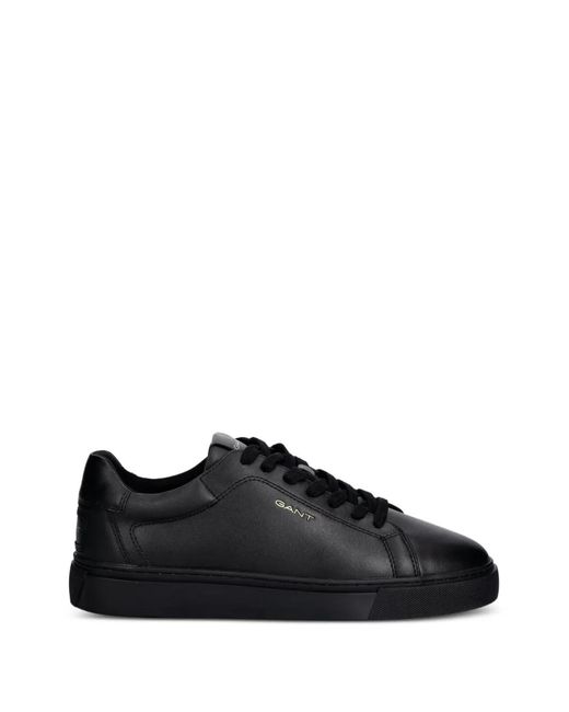 Gant Black Logo-Print Leather Sneakers for men