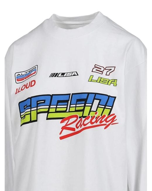 Alter Ego White Graphic-Print Long-Sleeve Sweatshirt