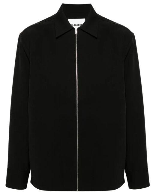 Jil Sander Hemdjacke Aus Gabardine in Black für Herren