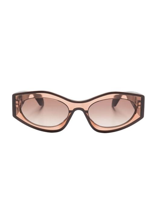 Alaïa Pink Oval-Frame Sunglasses