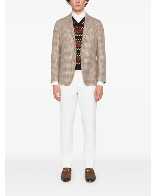 Boglioli Natural Checked Blazer for men