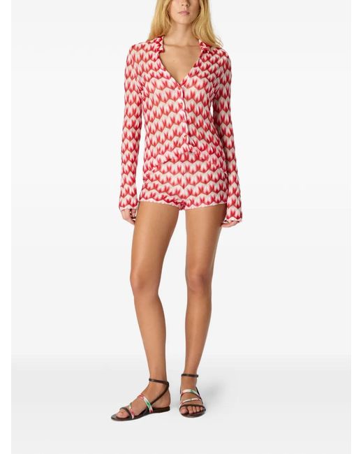 Missoni Red Floral-Patterned Beach Shorts