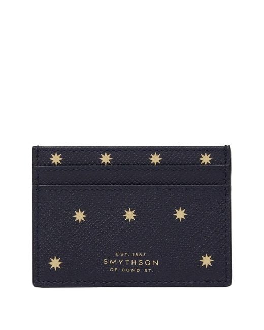 Smythson Blue Panama Stars Cardholder