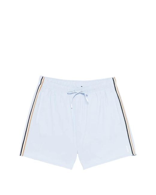 Boss White Short De Bain À Logo Icon for men