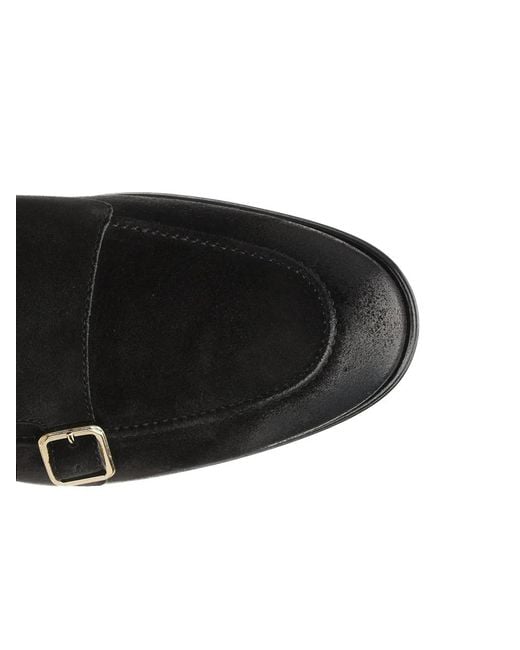 Corvari Black Double-Buckle Suede Shoes for men