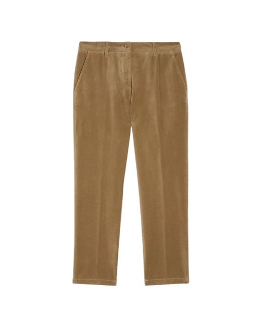 Pantalones Rectos De Algodón Aspesi de color Natural