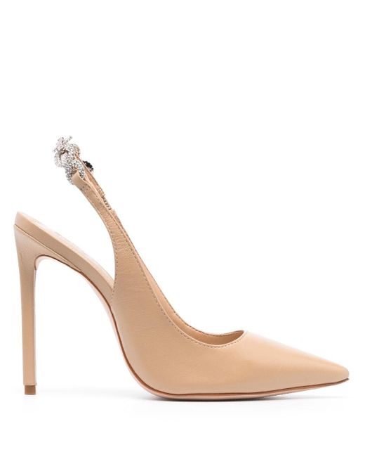 SCHUTZ SHOES Chain-link Detail Slingback Leather Pumps in Pink | Lyst