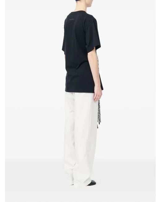 MM6 by Maison Margiela Trui Met Ronde Hals, Ceintuur En Pailletten in het Black