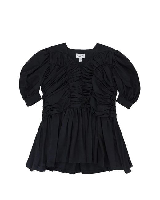 VAQUERA Black Ruched Mini Dress