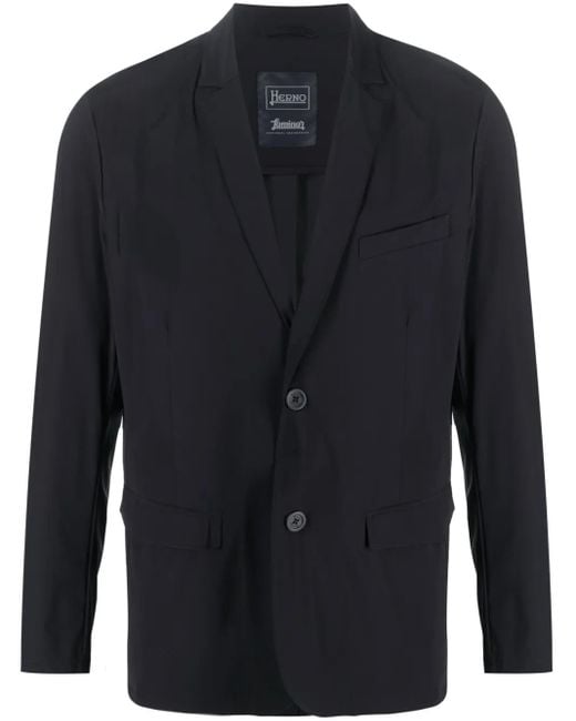 Herno Blue Single-Breasted Blazer for men