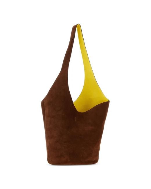 Alberta Ferretti Brown Bucket Suede Shoulder Bag