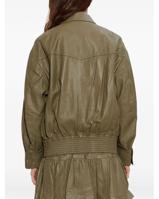 IRO Green Elif Leather Jacket
