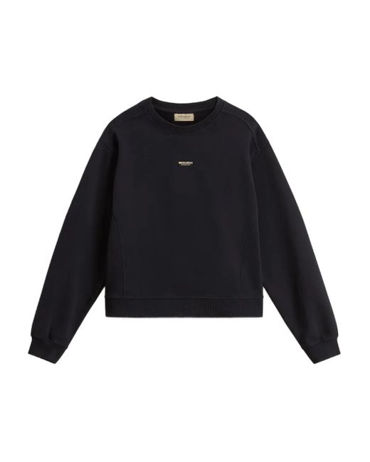 Woolrich Black Crew Neck Fleece Top