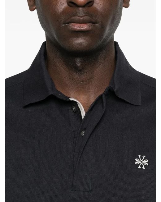 Jacob Cohen Black Embroidered Polo Shirt for men