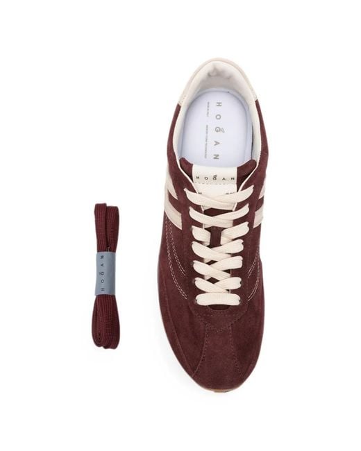Hogan Red H699 Logo-Patch Sneakers