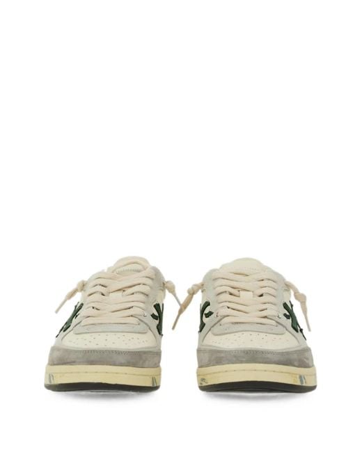 Premiata White Basket Clay Sneakers
