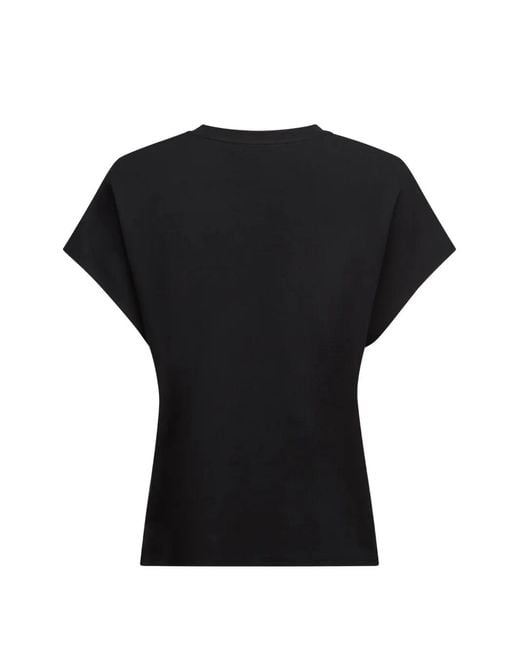 Karl Lagerfeld Black Cap-Sleeve T-Shirt