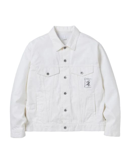 Giacca Denim Con Applicazione di Neighborhood in White da Uomo