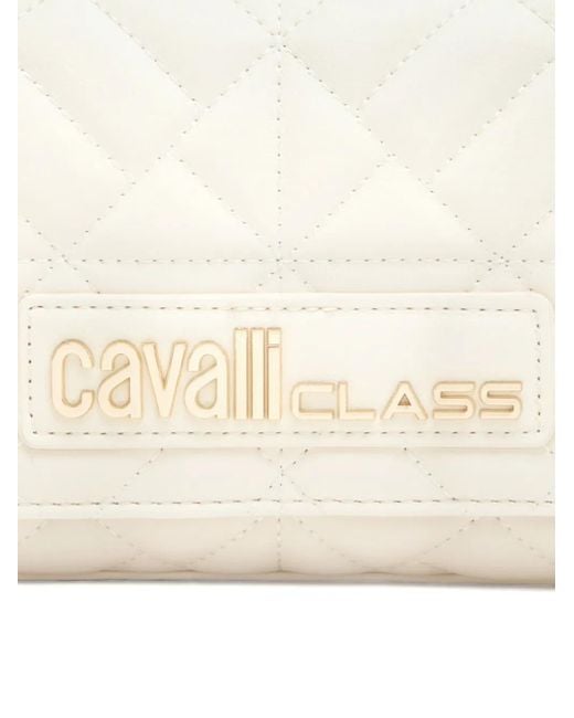 Roberto Cavalli Natural Chain Quilted Shoulder Bag