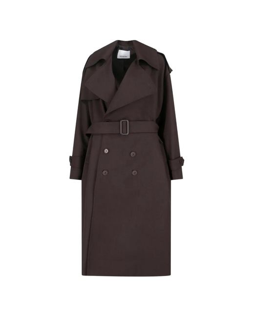 Frankie Shop Brown Dursley Double-Breasted Trench Coat
