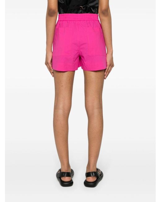 P.A.R.O.S.H. Elasticated-waist Cotton Shorts Pink