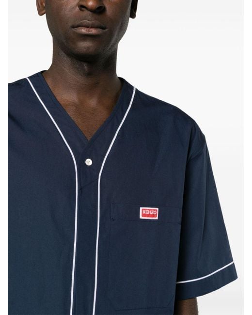 Chemise à patch logo KENZO pour homme en coloris Blue
