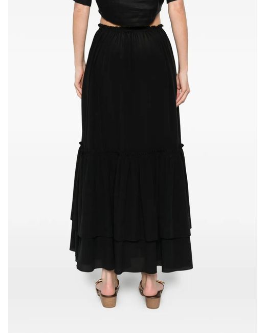 Chloé Black Tiered Ruffled Maxi Skirt
