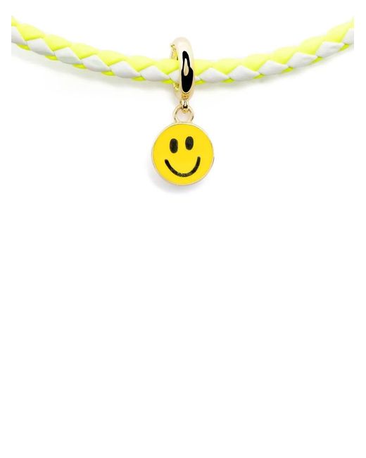 Lauren Rubinski White 14Kt Smiley Face Cord Necklace