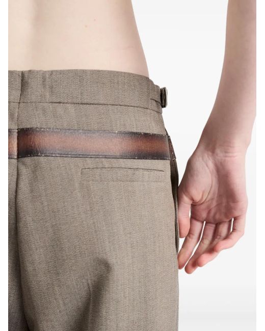 Prada Brown Technical Wool Belted Tailored Trousers