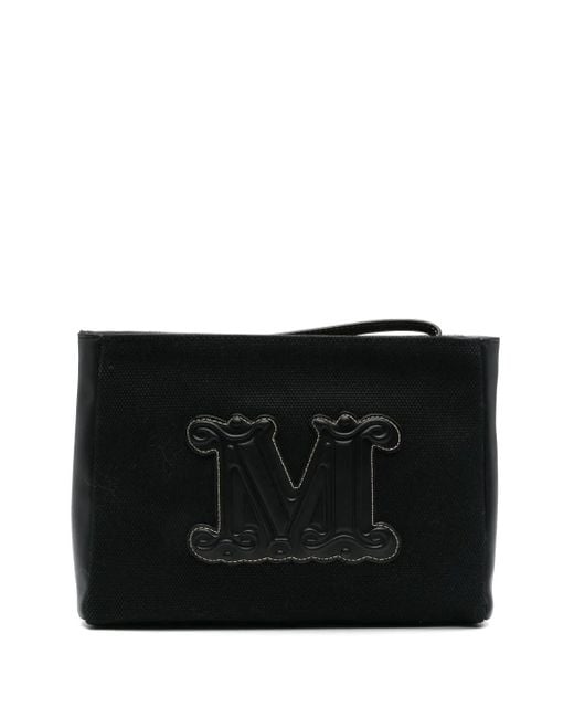 【MAX MARA】CASCIABEACH CLUTCH Casciabeach Small canvas clutch in neutrals - Max Mara