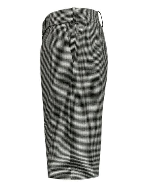 Alexandre Vauthier Gray Houndstooth Belted Shorts