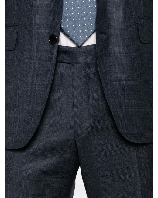 Canali Blue Checked Single-Breasted Suit for men