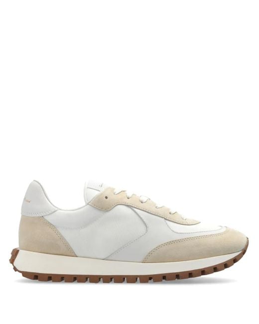 Gianvito Rossi White Gravel Panelled Sneakers