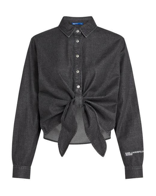 Jupe En Jean À Design Noué Karl Lagerfeld en coloris Gray